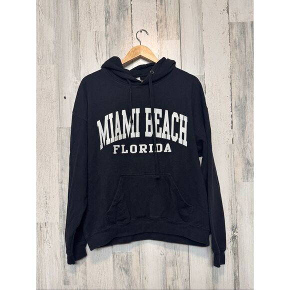 No Brand Other - Pacific & Co Miami Beach Florida Graphic Hoodie Mens Large Black Pullover Sweats